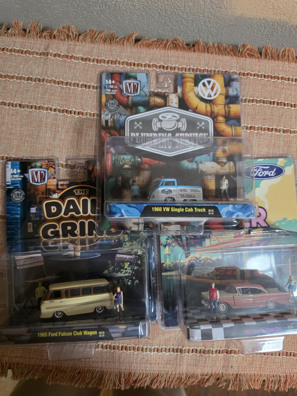 M2 Machines 1:64 Scale Diorama Bundle - Lot of 3 Cars (Ford & VW)